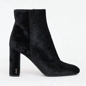 Yves Saint Laurent Black Velvet Ankle Booties size 37